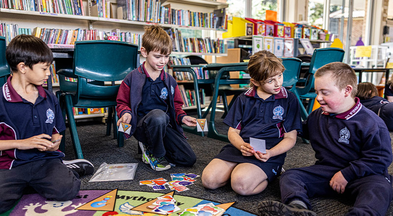 Students working together at St Finbar’s Catholic Primary Glenbrook