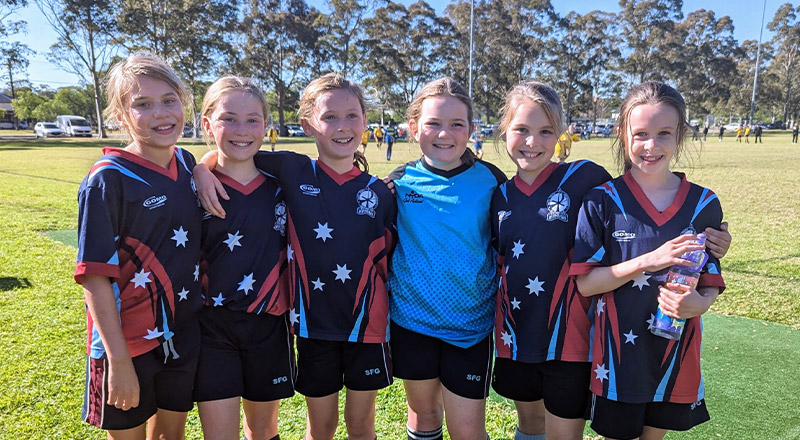 Students playing representative sport for St Finbar's Primary School Glenbrook